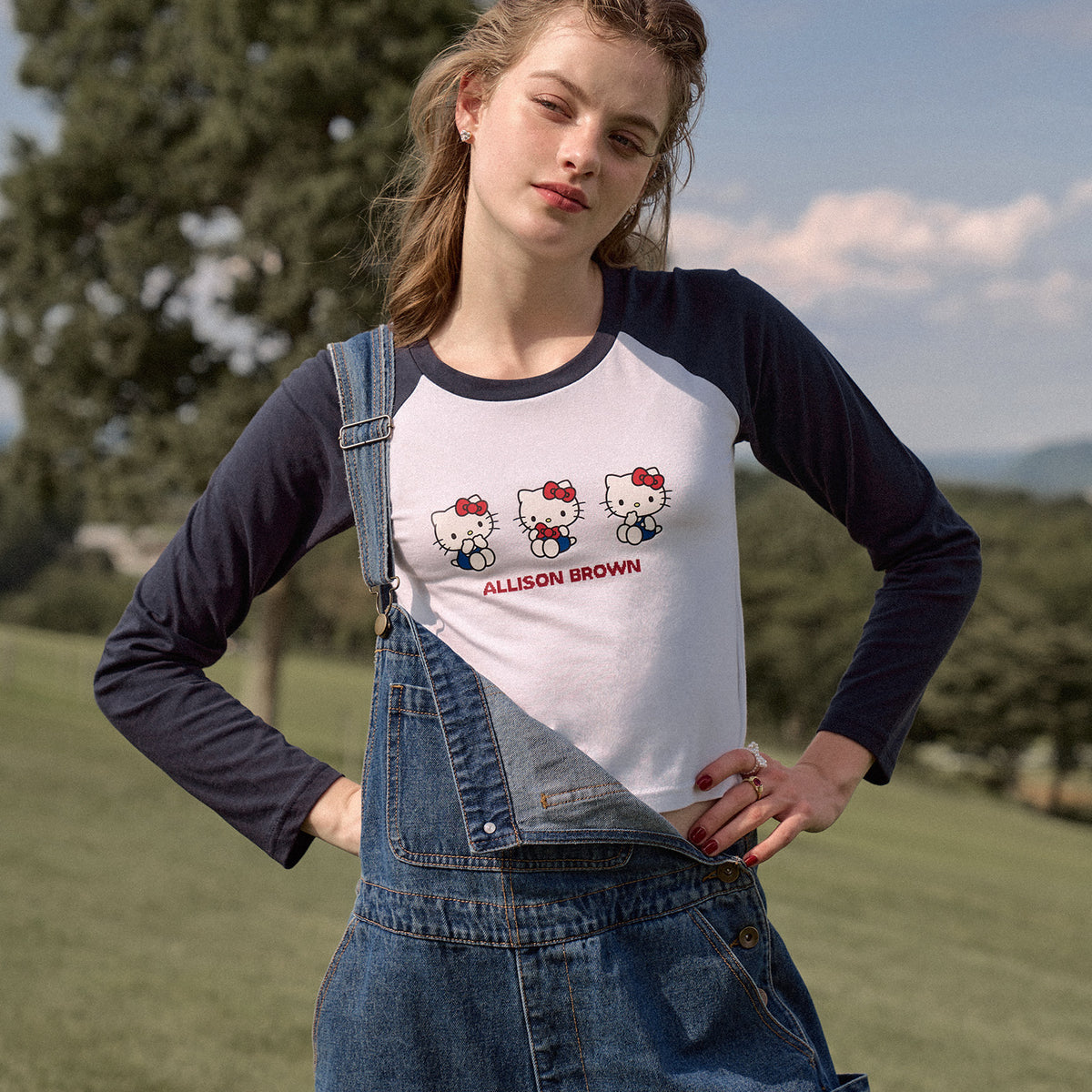 HELLO KITTY × ALLISON BROWN Raglan Long Sleeve T-shirt – ALLISON BROWN
