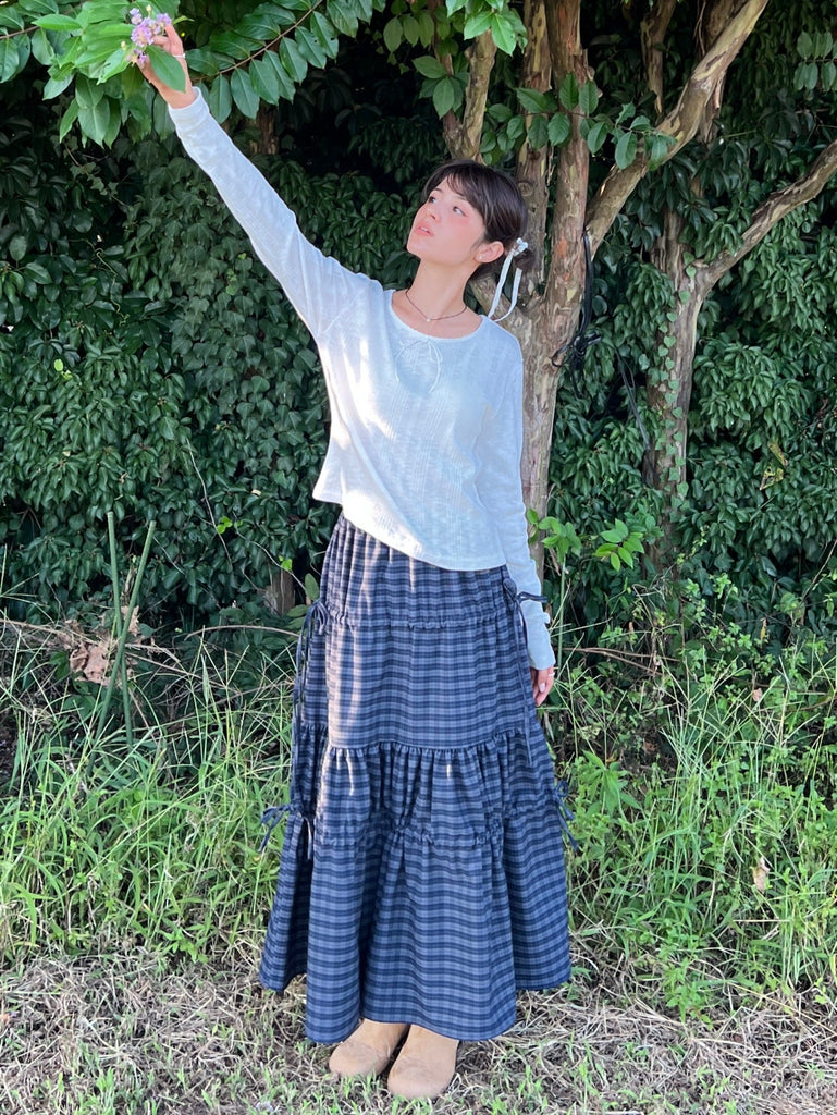 Ginghamcheck Tiered Skirt