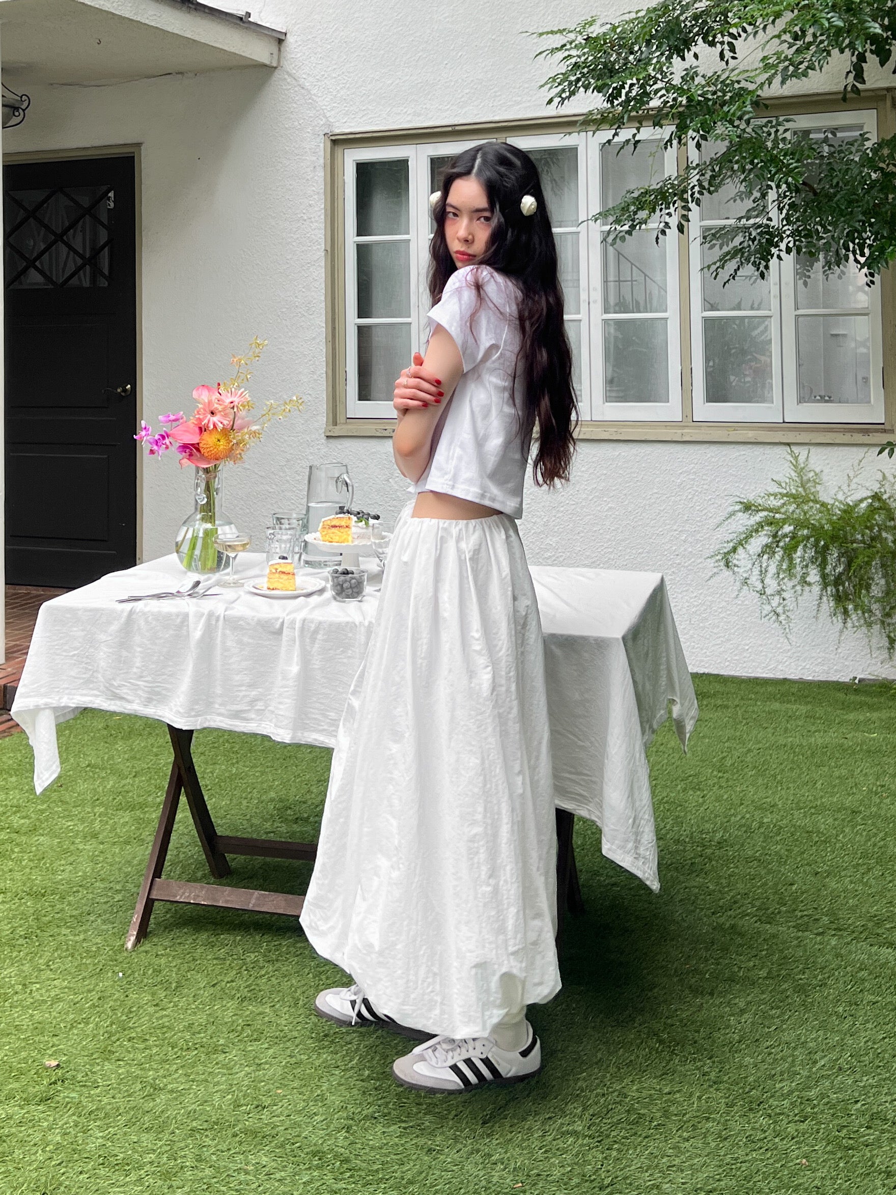 Balloon Long White Skirt – ALLISON BROWN