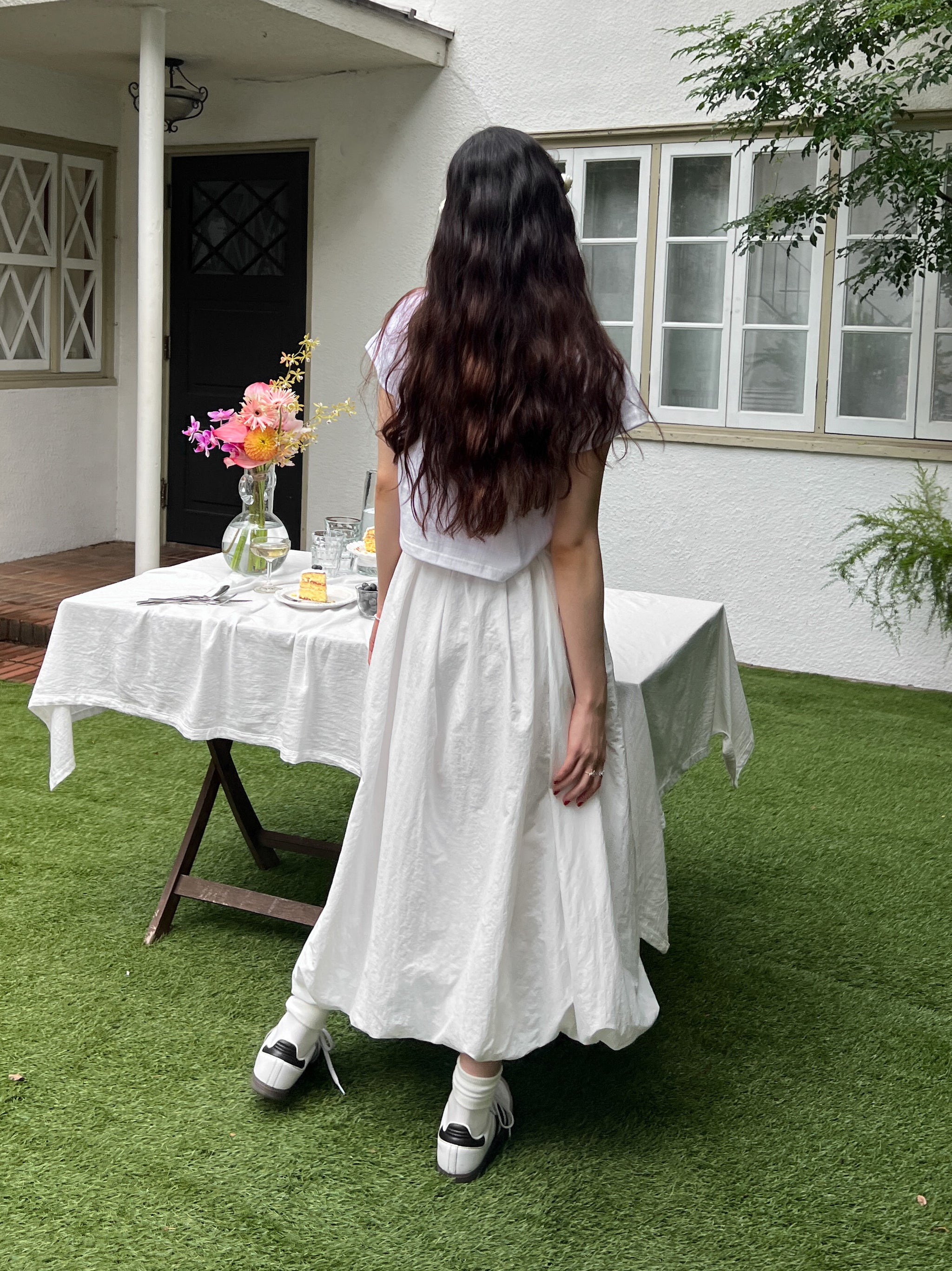 Balloon Long White Skirt – ALLISON BROWN