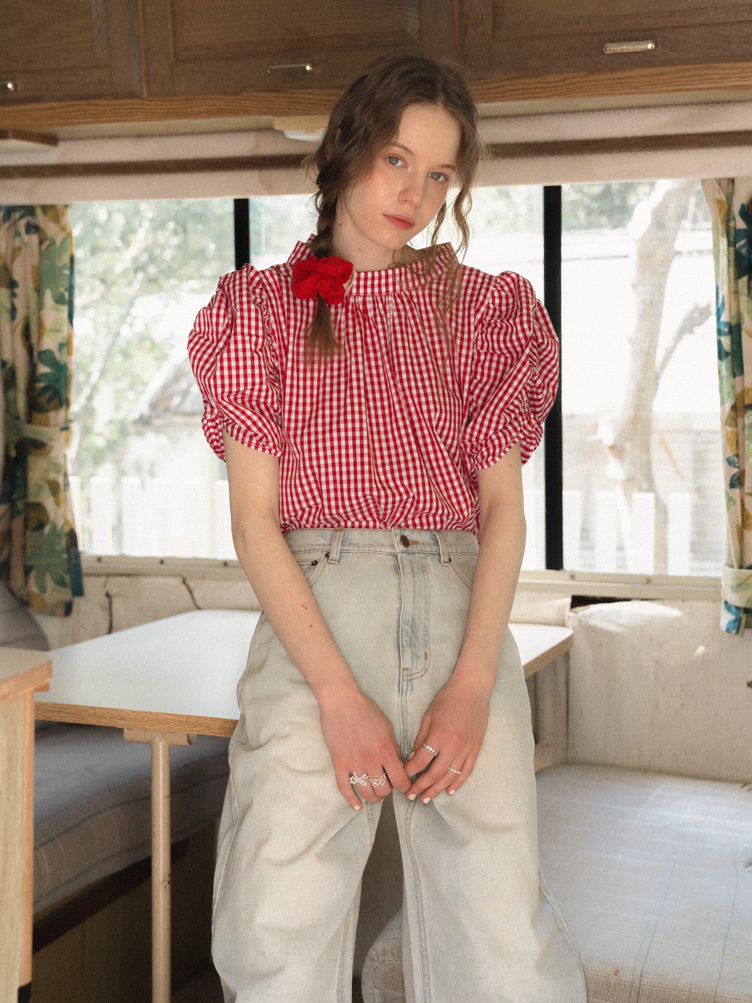 Ginghamcheck Puff Sleeve Top – ALLISON BROWN