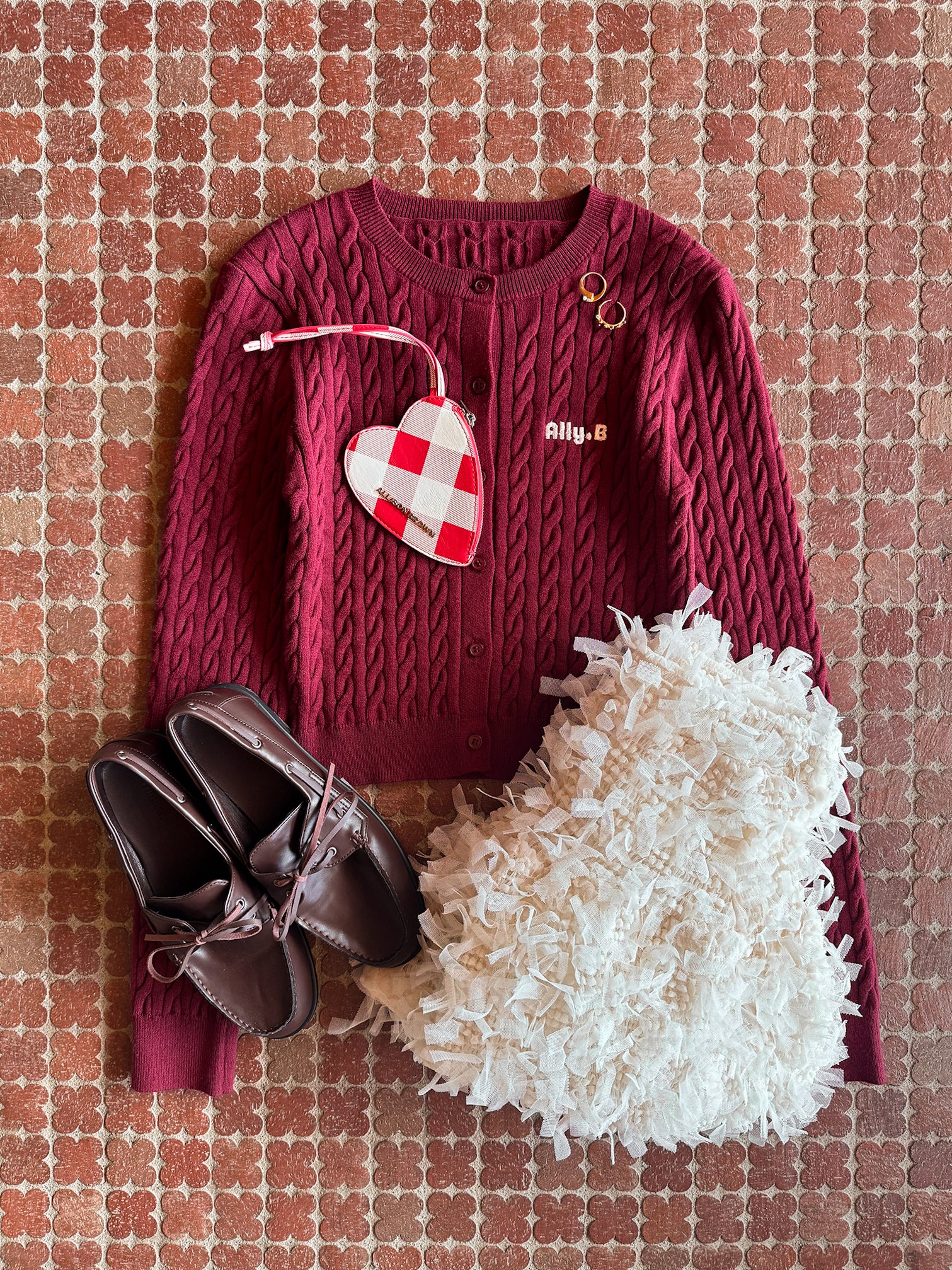 トップス ALLISON BROWN/Knit Cardigan Ally.B Cable Knit Cardigan – ALLISON BROWN