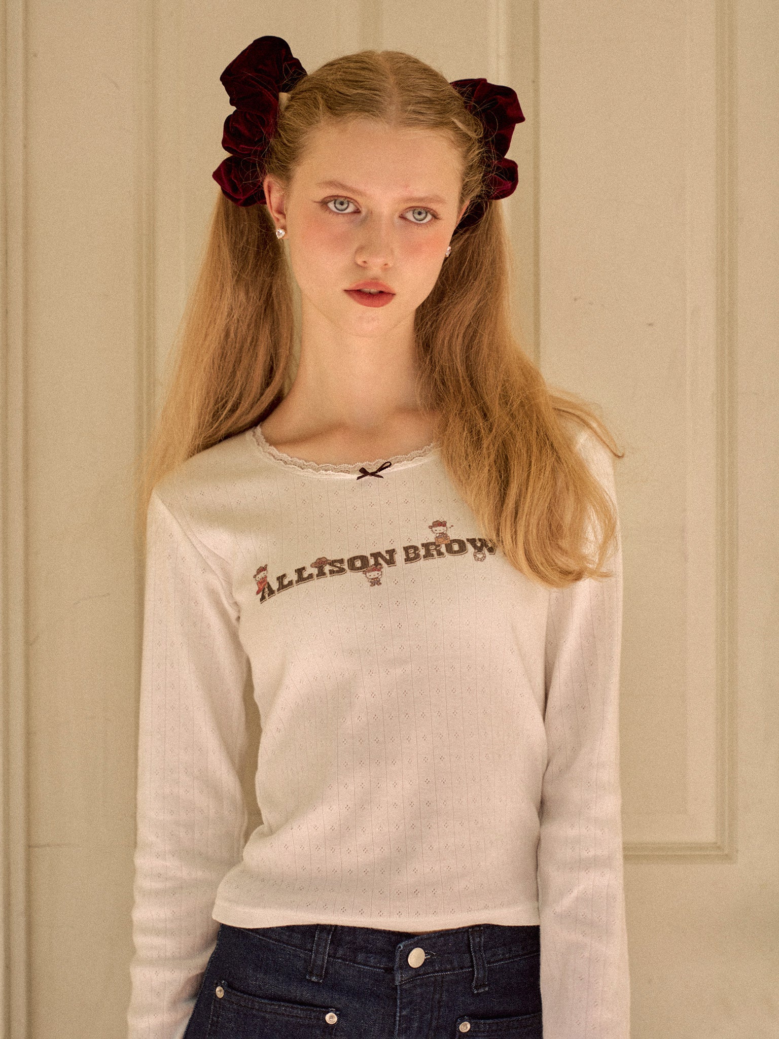 HELLO KITTY × ALLISON BROWN Western Long Sleeve Top