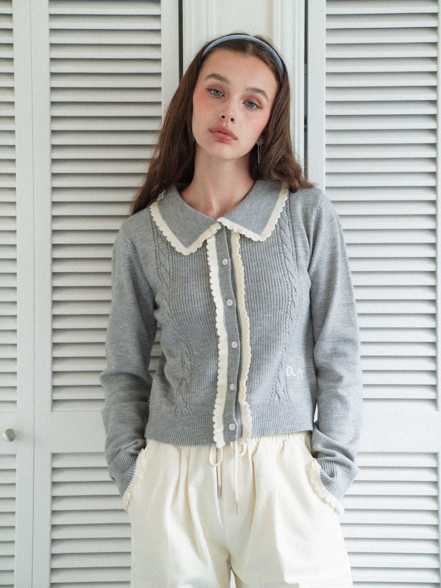 カロリィcarorie HEAVY WEIGHT KNIT CARDIGAN Park Button Chunky