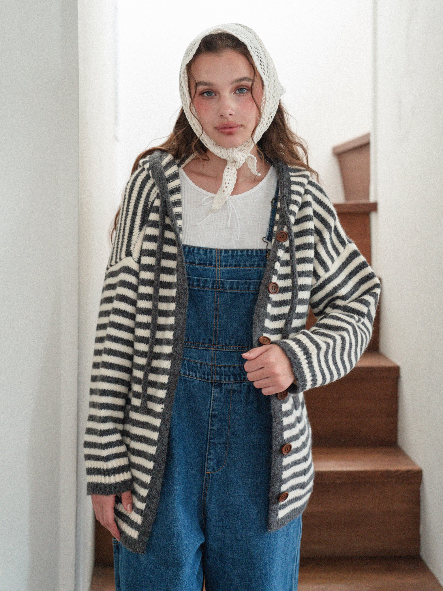 Weekend Cozy Border Knit Hoodie – ALLISON BROWN