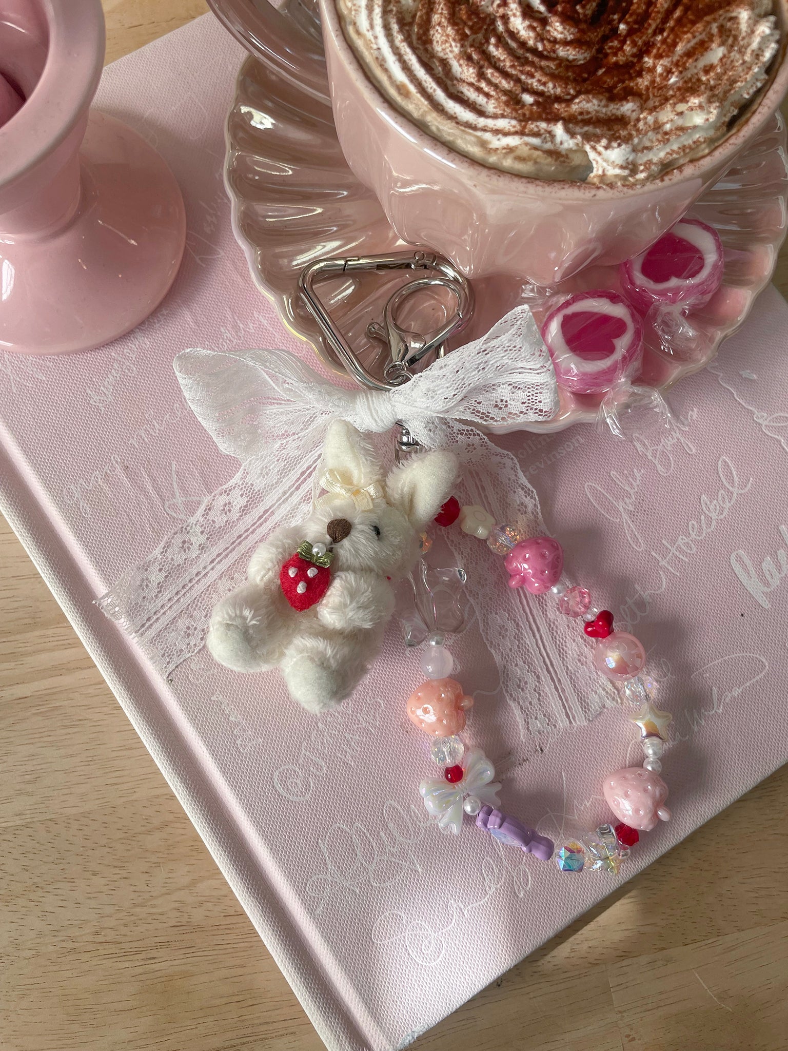 Strawberry Hug Rabbit Charm – ALLISON BROWN