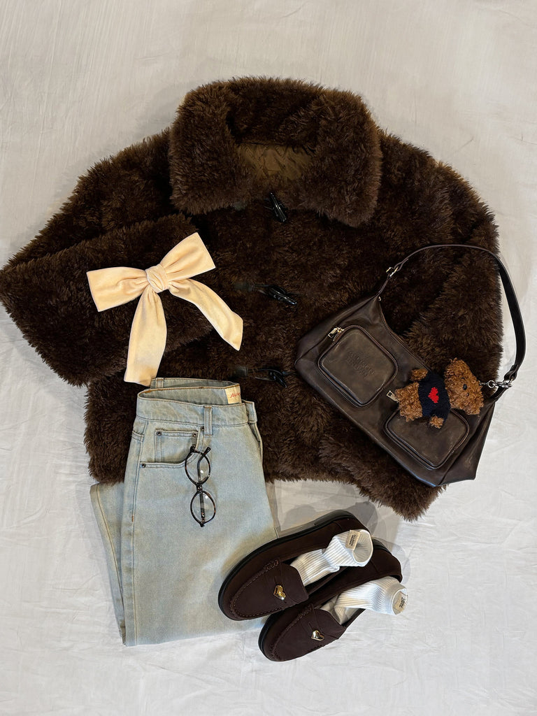 Fluffy Teddy Bear Duffle Coat – ALLISON BROWN