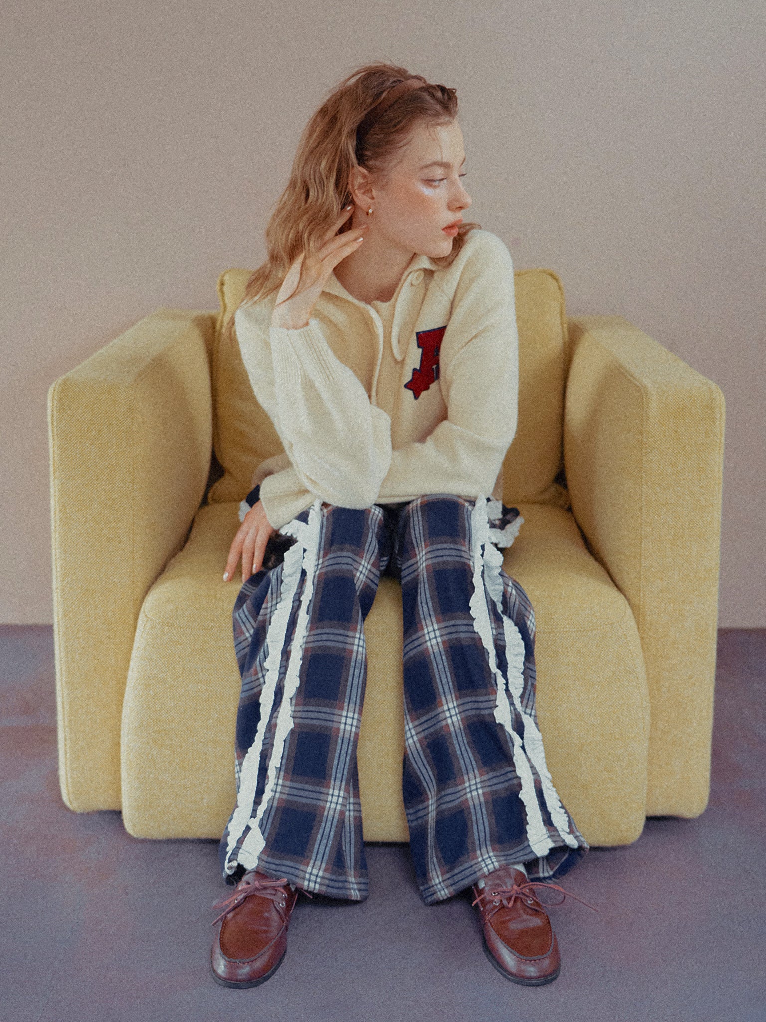 Check Frill Easy Pants – ALLISON BROWN