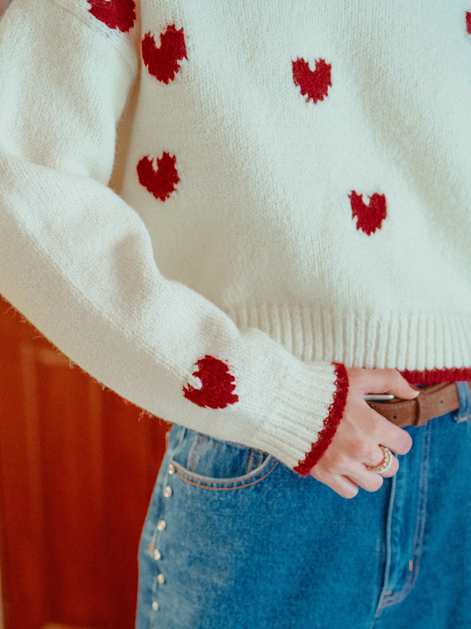 Snowy Holiday Heart Knit Top – ALLISON BROWN
