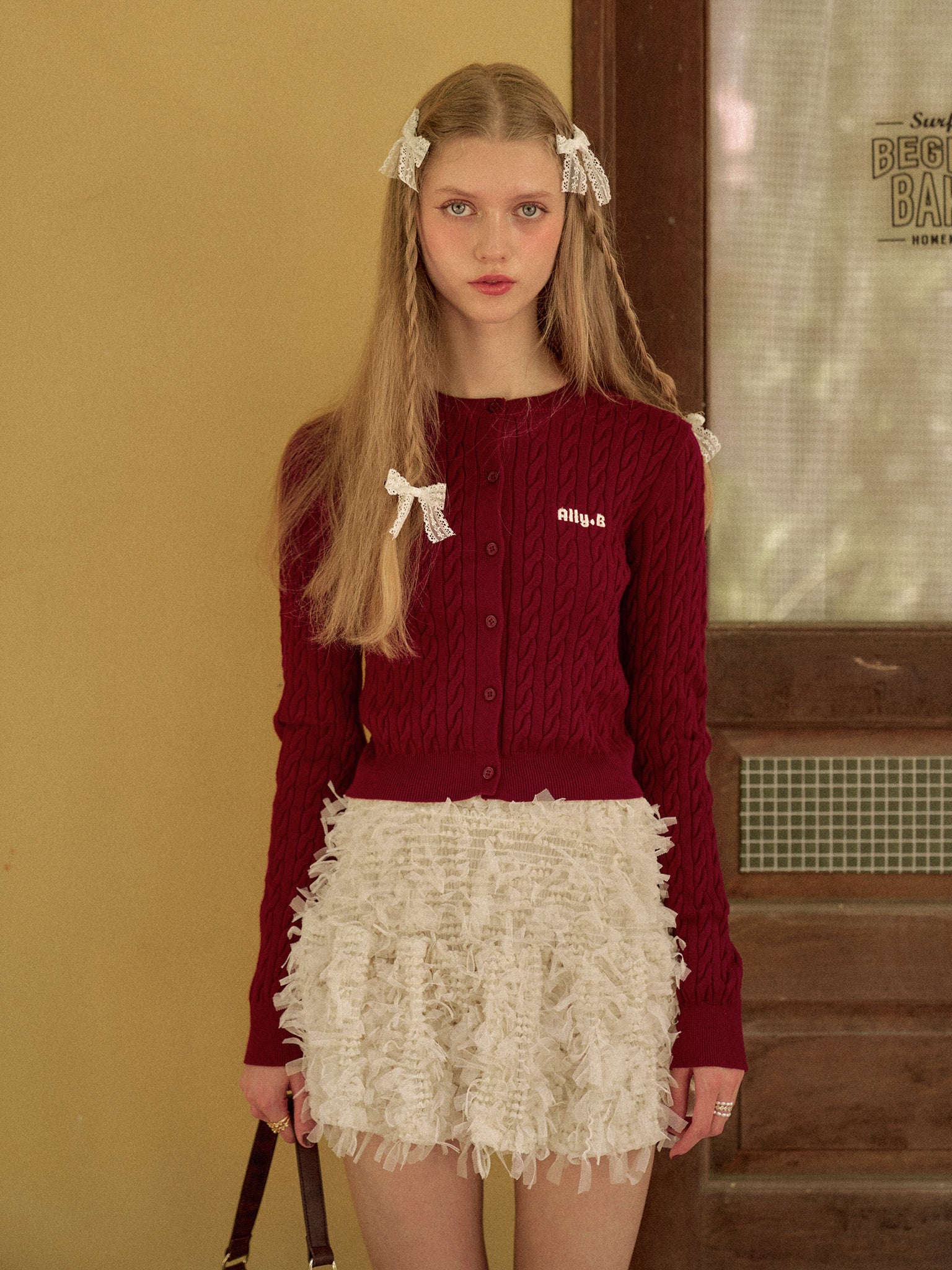 トップス ALLISON BROWN/Knit Cardigan Ally.B Cable Knit Cardigan – ALLISON BROWN