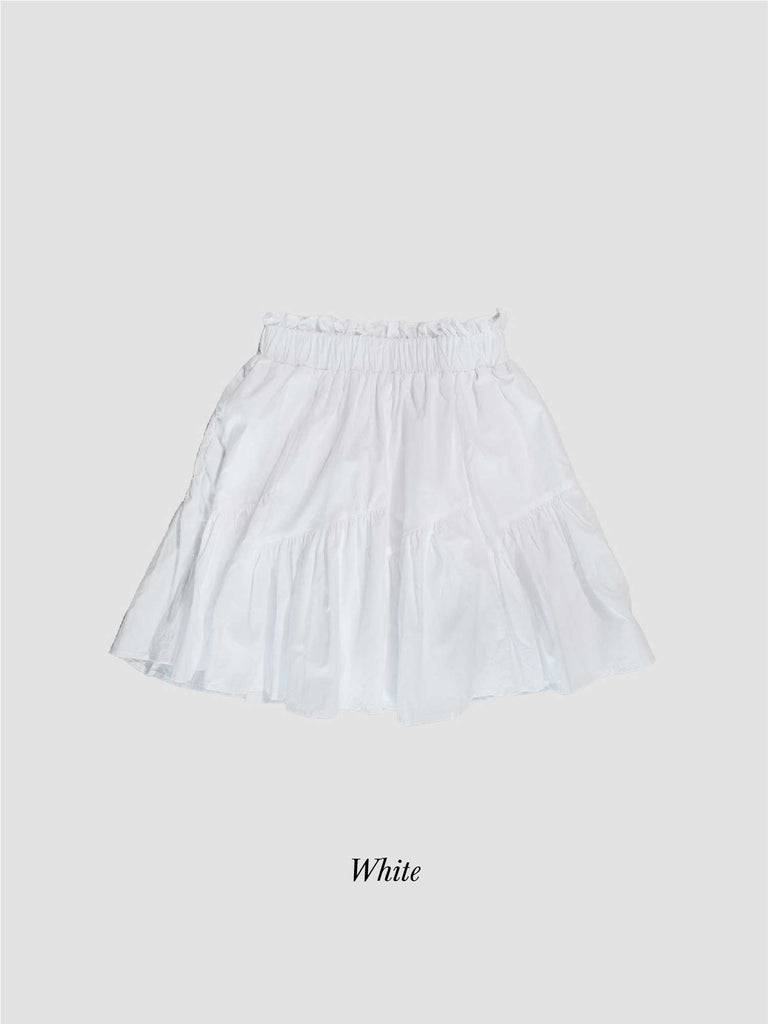 Girly Volume Design Skirt-white