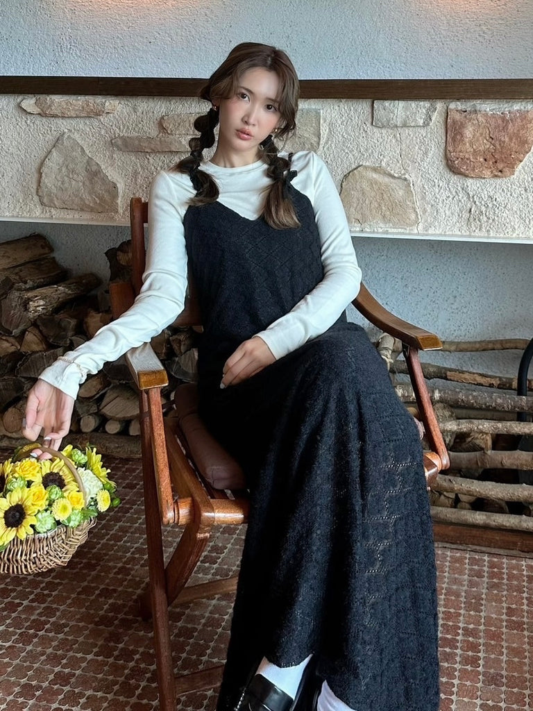 Flower Knit Long Dress