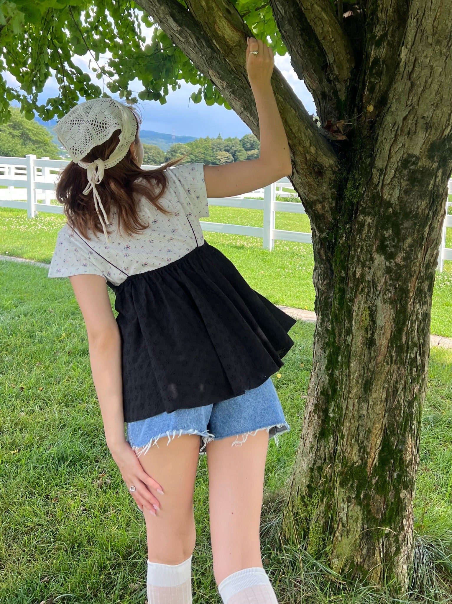 Icon Denim Mini Skirt Pants