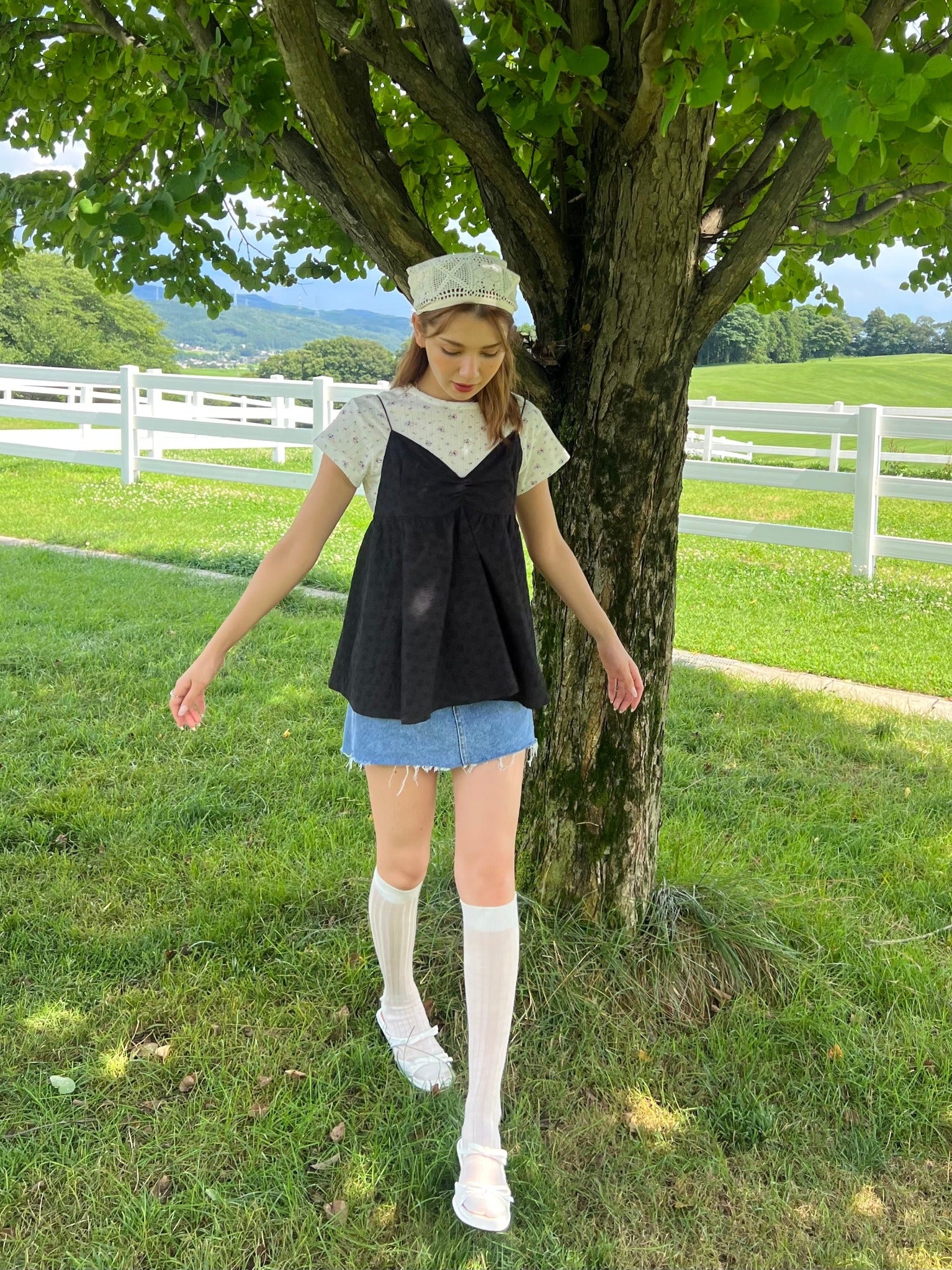 Icon Denim Mini Skirt Pants