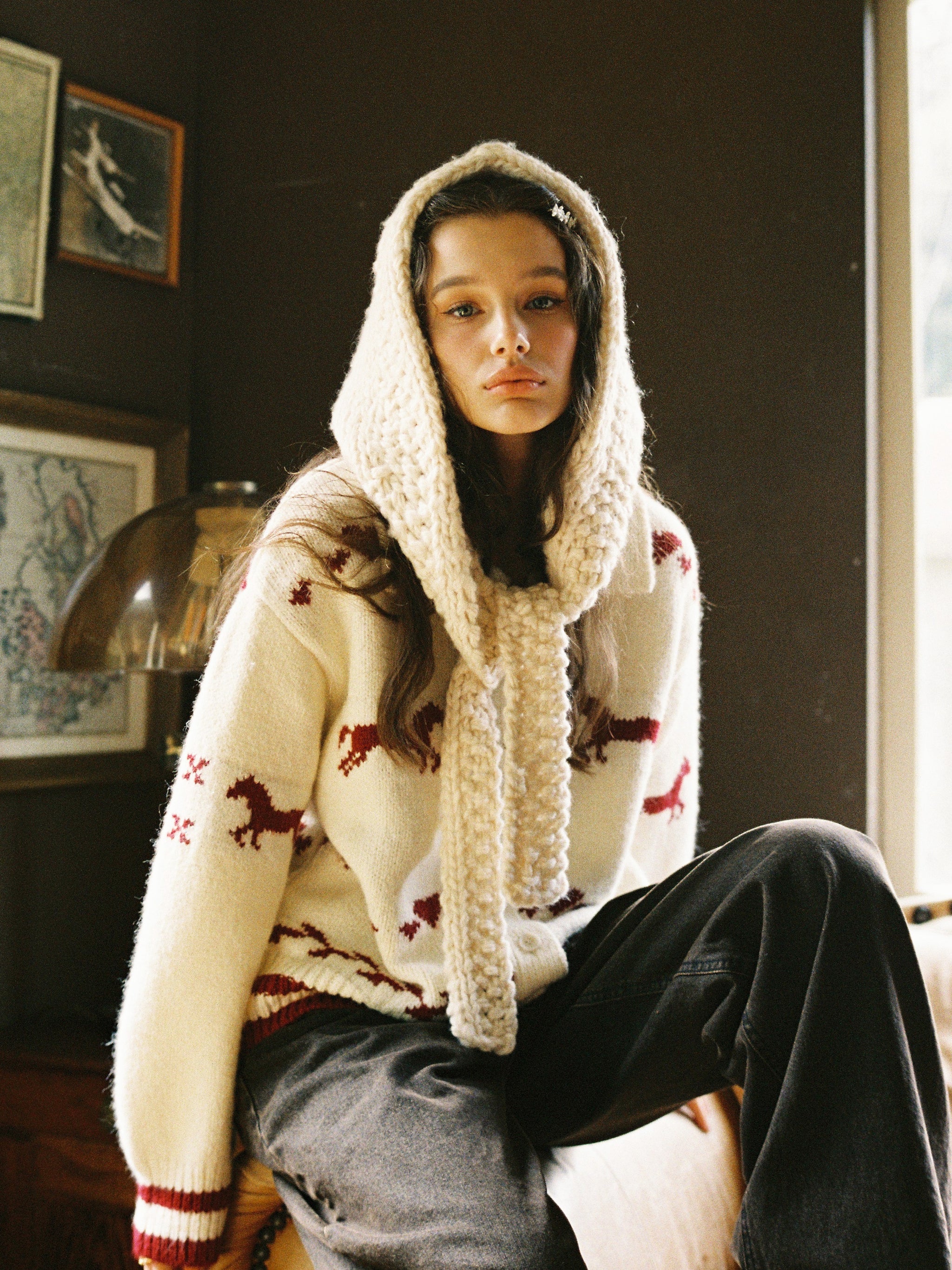 ALLISON BROWN ダークパープル 馬柄 カーディガン CARDIGAN – ALLISON BROWN