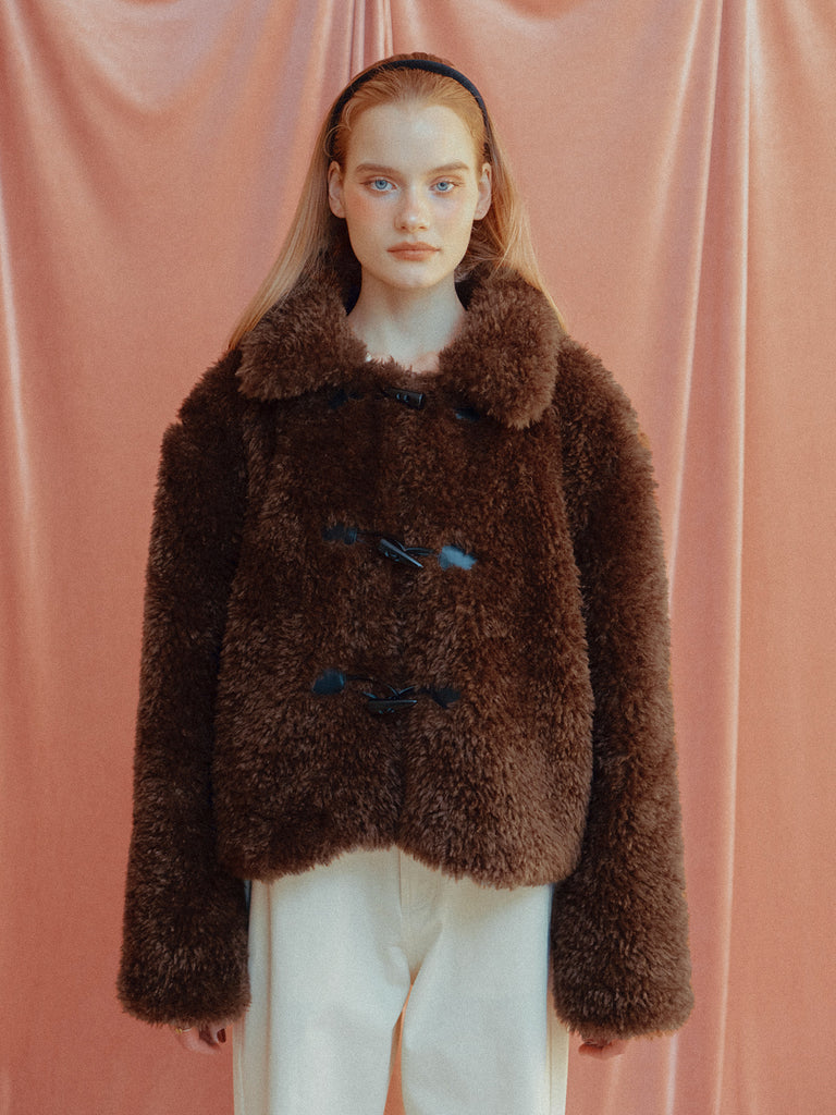 Fluffy Teddy Bear Duffle Coat – ALLISON BROWN