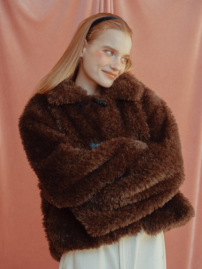 Fluffy Teddy Bear Duffle Coat – ALLISON BROWN