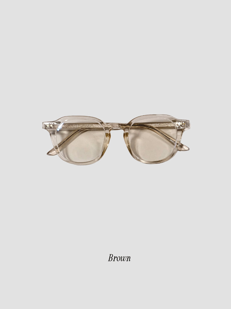 Clear Big Lens Glasses-Brown