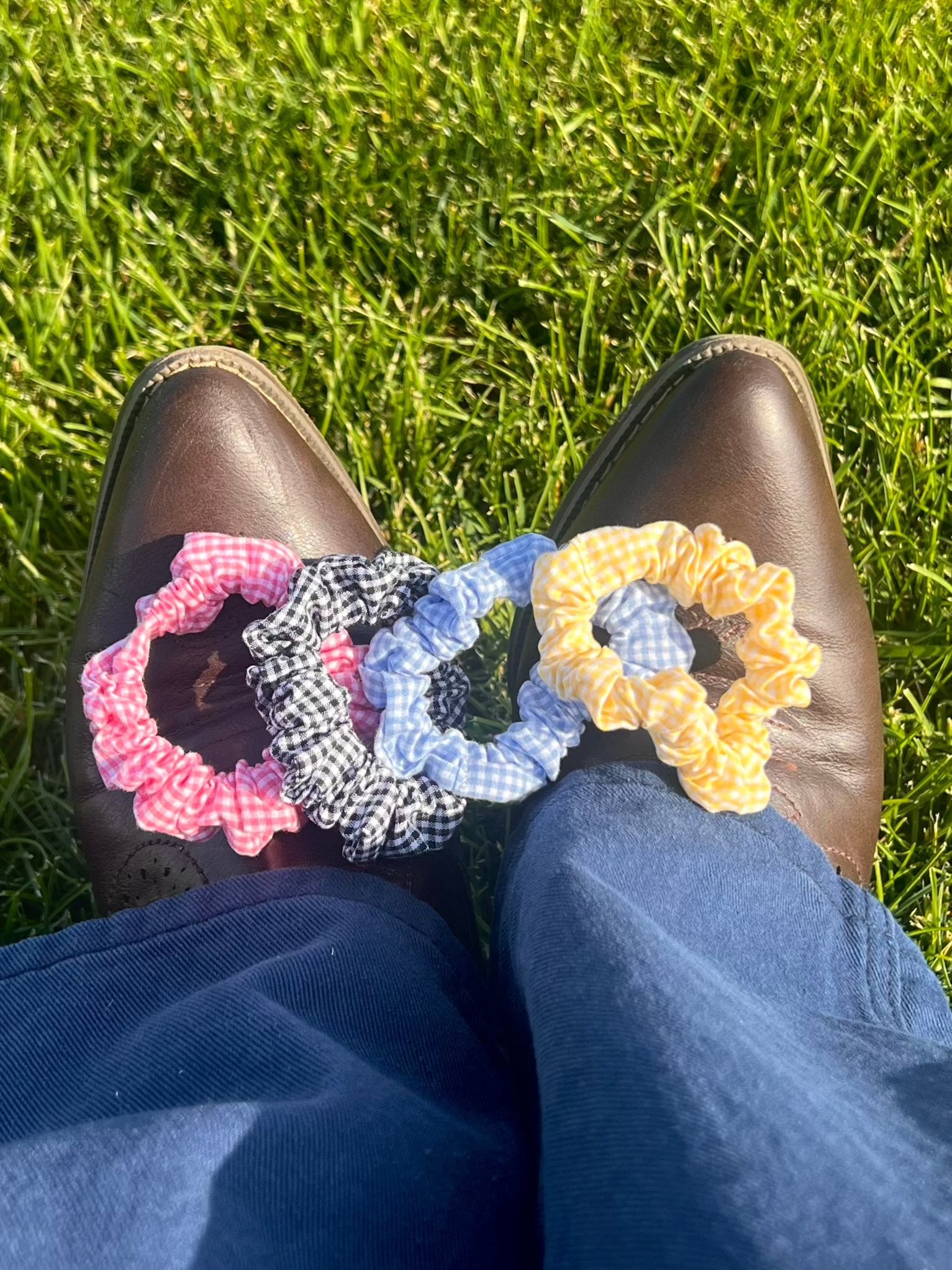 Gingham Check Scrunchie