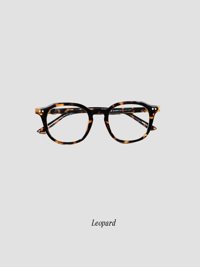 Clear Big Lens Glasses-Leopard